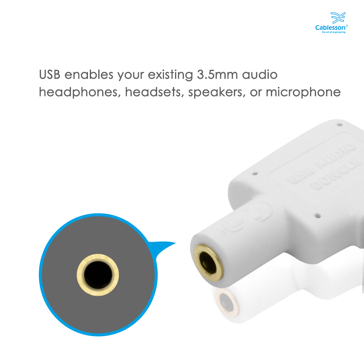 Cablesson USB-auf-Audio-Adapter – Weiß – Bild 5