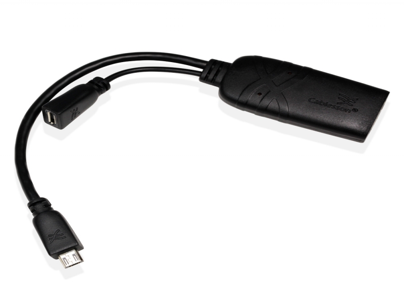 Cablesson MHL (Micro USB) auf HDMI (Buchse) Adapter – Schwarz (Einzelartikel)