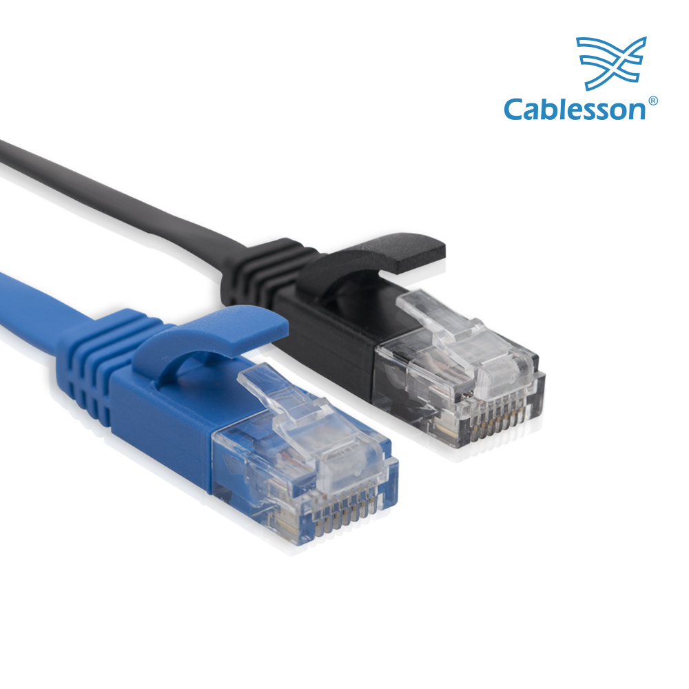 Cablesson Cat6 Flachkabel 2er-Pack (Schwarz/Blau) 0,5 m – Bild 5