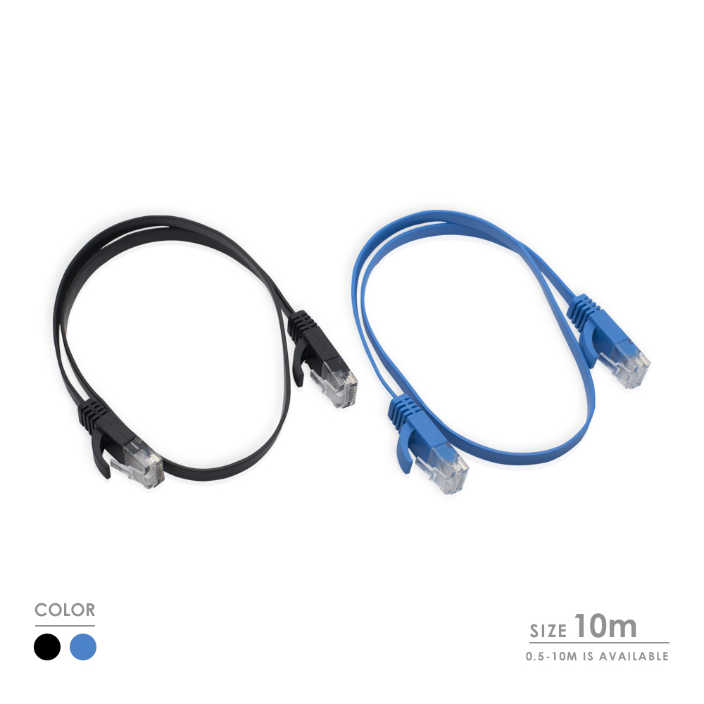 Cablesson Cat6 Flachkabel 2er-Pack (Schwarz/Blau) 10 m – Bild 2