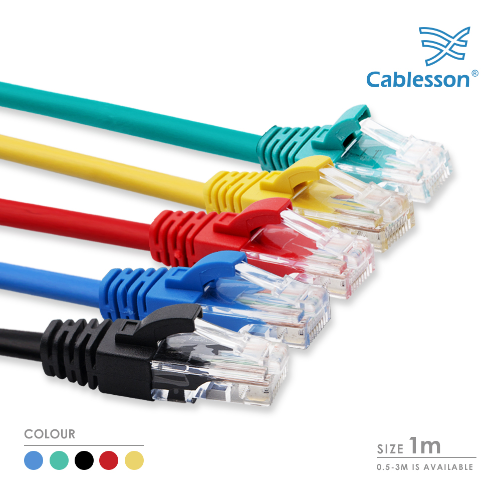Cablesson Cat5E 5er-Pack UTP + Kabelbinder 1 m – Bild 2
