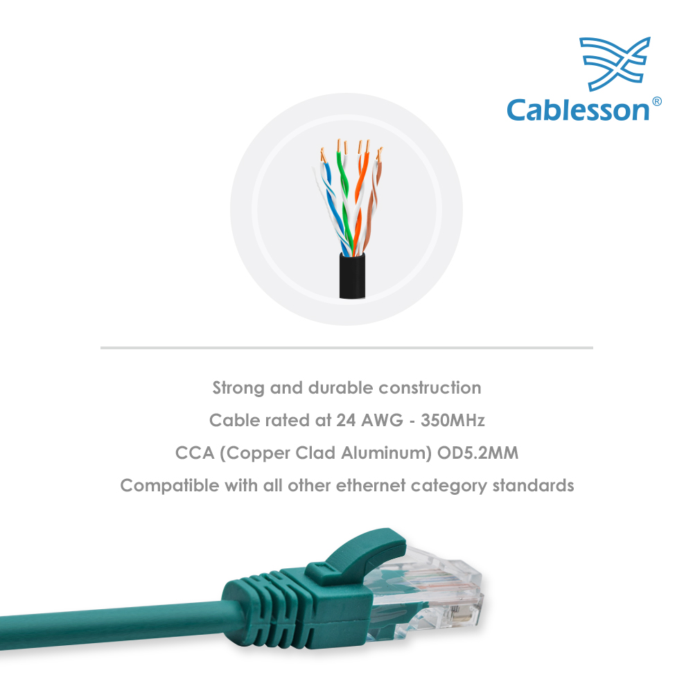 Cablesson Cat5E 5er-Pack UTP + Kabelbinder 1 m – Bild 3
