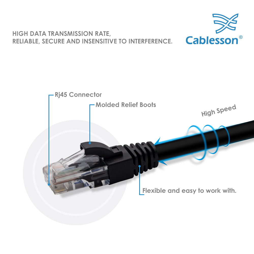 Cablesson Cat5E 5er-Pack UTP + Kabelbinder 1 m – Bild 4