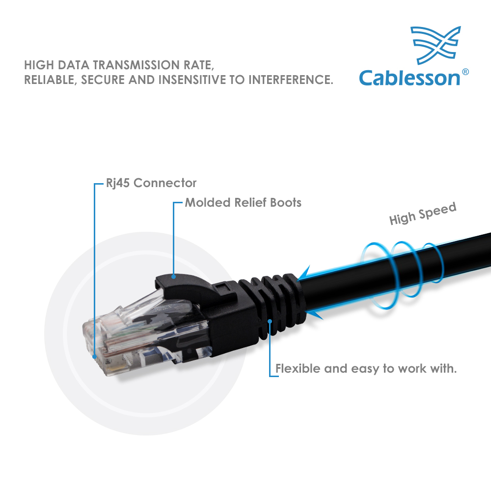 Cablesson Cat5E 10er-Pack UTP + Kabelbinder 0,5 m – Bild 4