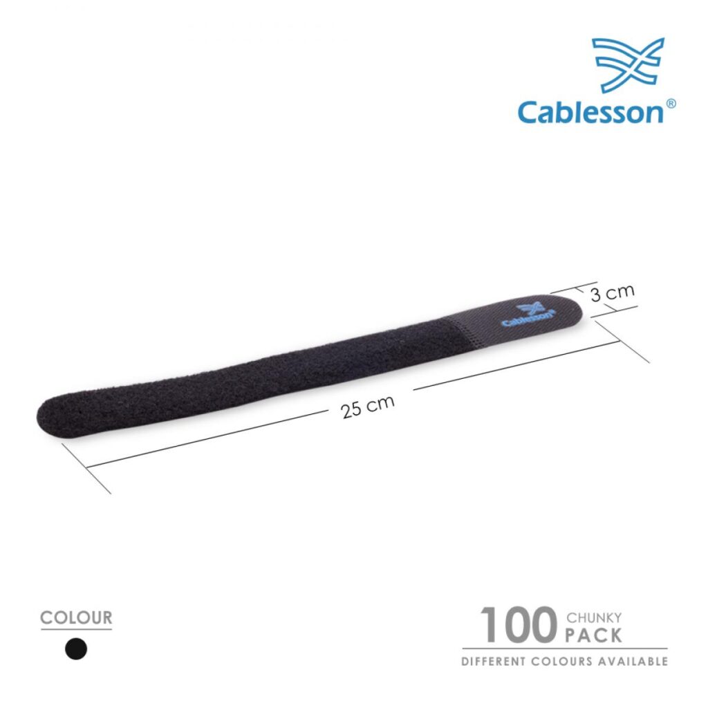 Cablesson Kabelbinder (100er-Pack) – Chunky Pack (Schwarz)