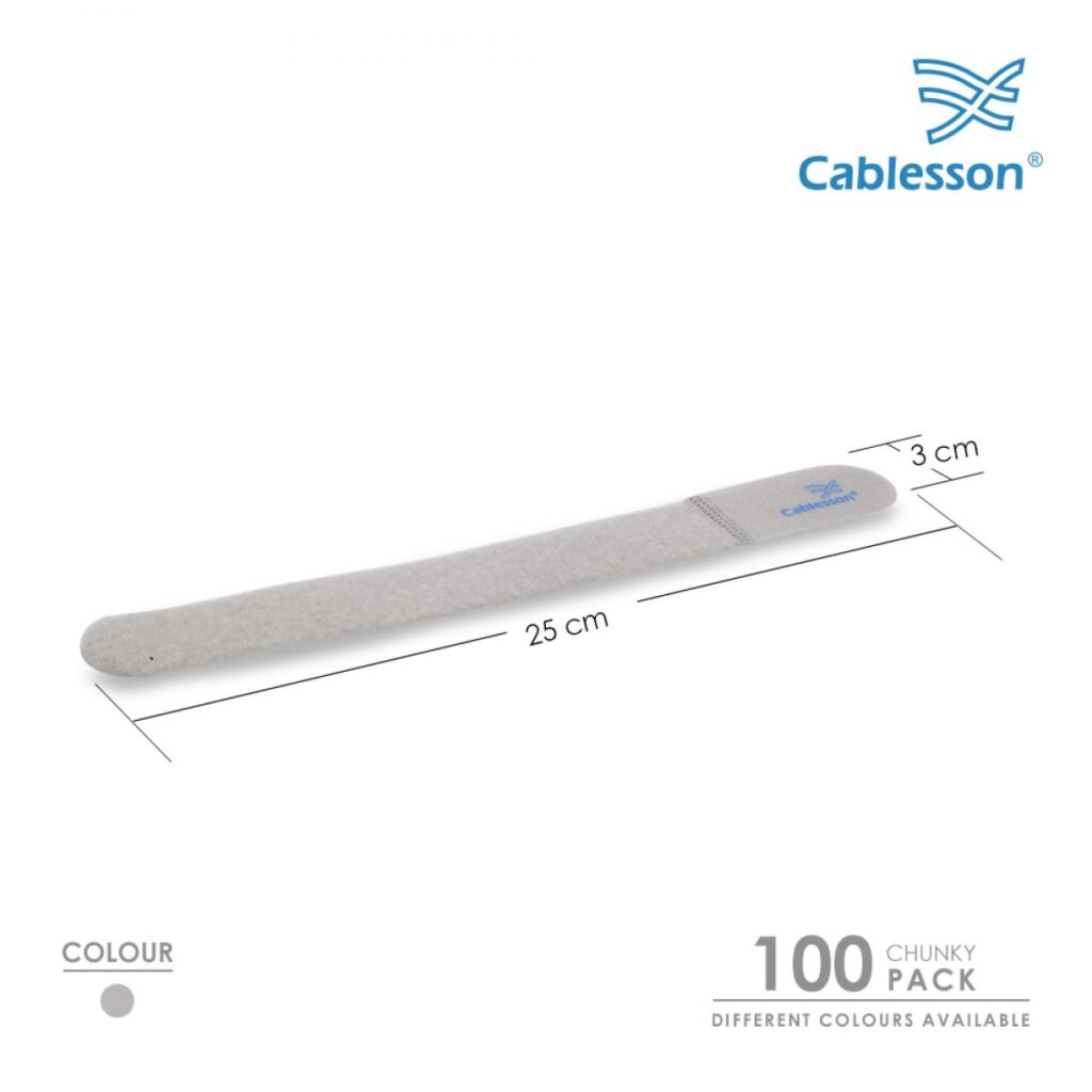 Cablesson Kabelbinder (100er-Pack) – Chunky Pack (Grau)