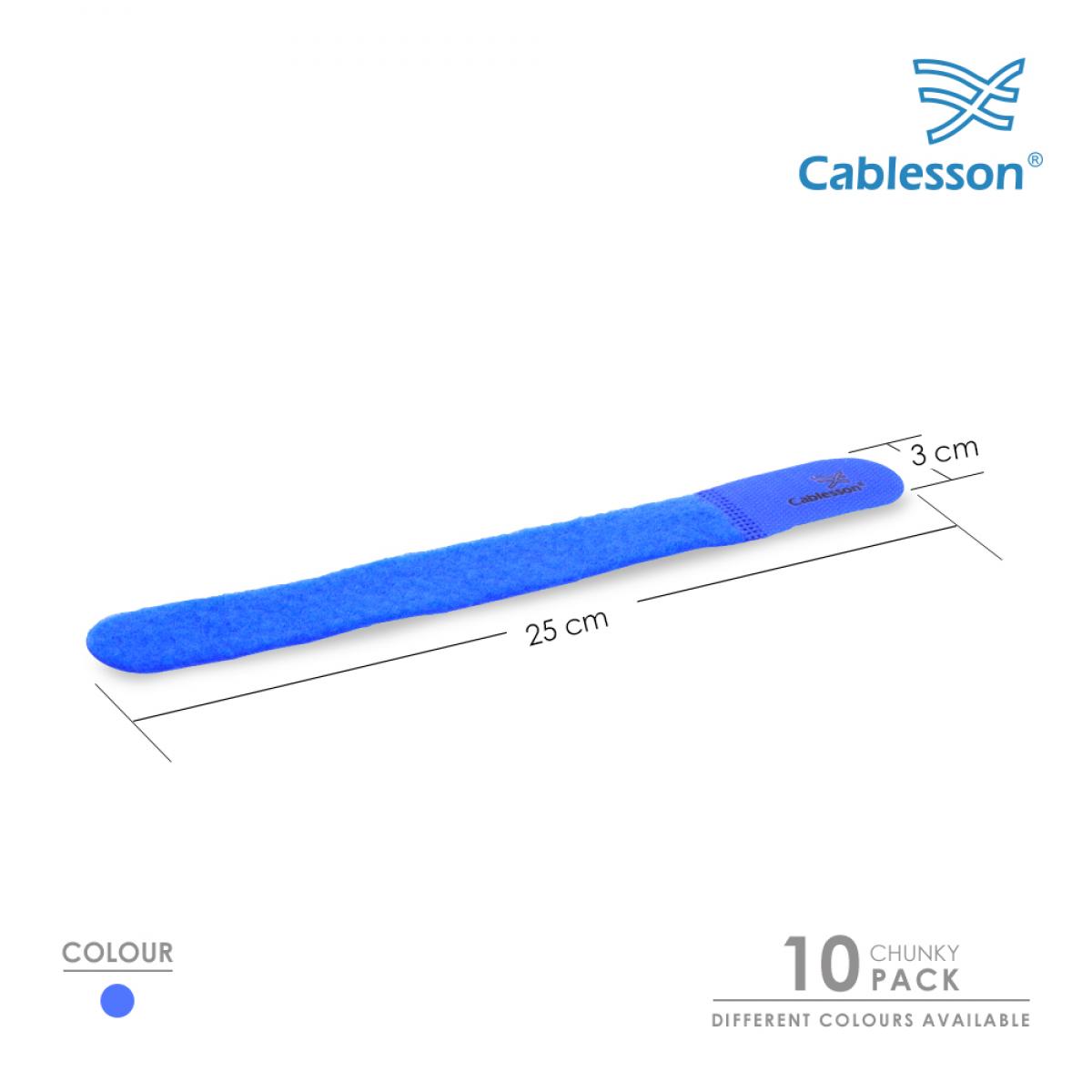 Cablesson Kabelbinder (10er-Pack) – Chunky-Pack (Blau)