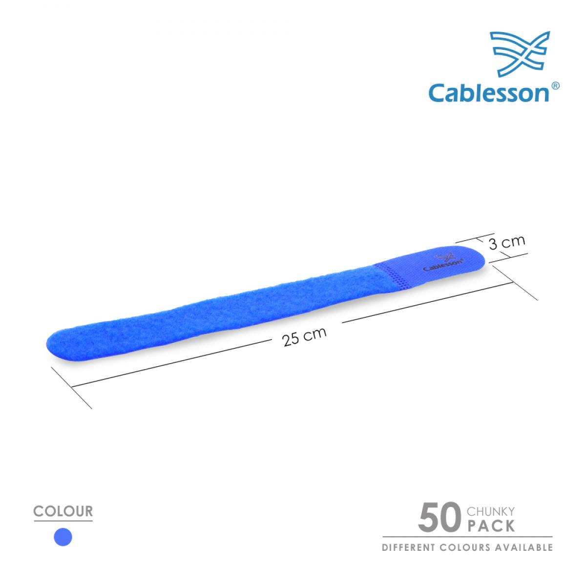 Cablesson Kabelbinder (50er-Pack) – Chunky Pack (Blau) – Bild 2