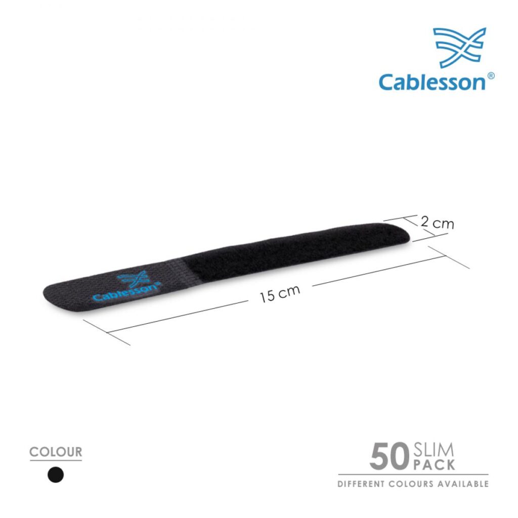 Cablesson Kabelbinder (50er-Pack) – Slim-Pack (Schwarz)