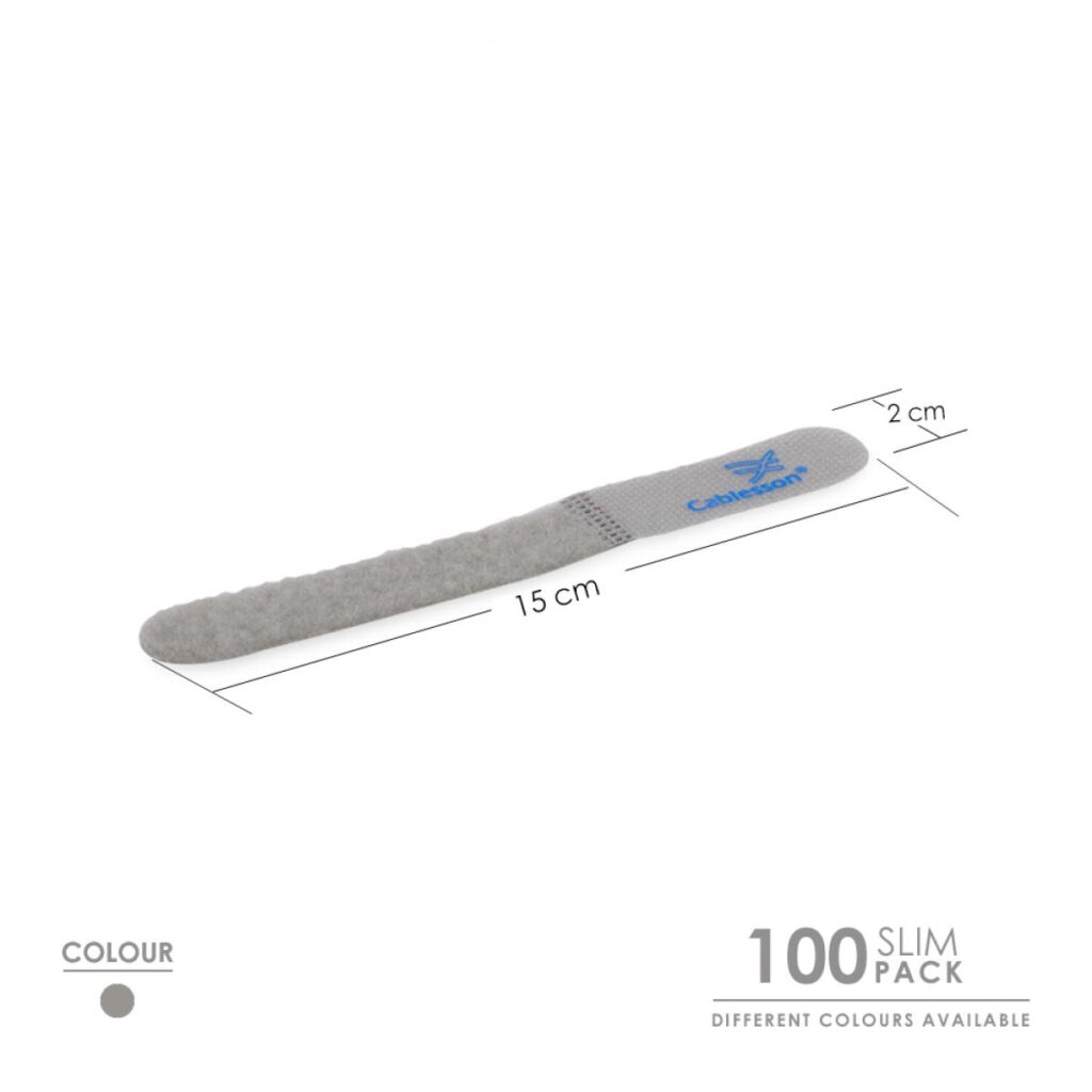 Cablesson Kabelbinder (100er-Pack) – Slim Pack (Grau)