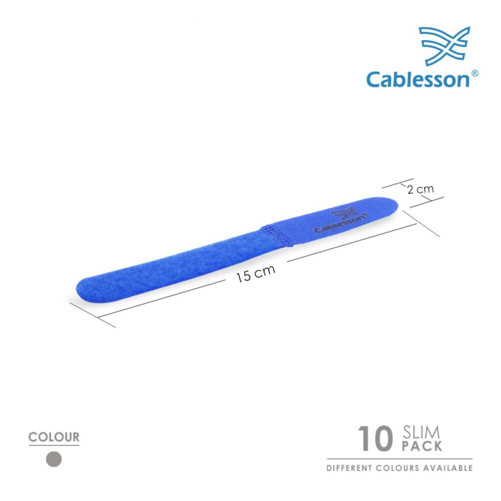 Cablesson Kabelbinder (10er-Pack) – Slim-Pack (Blau)