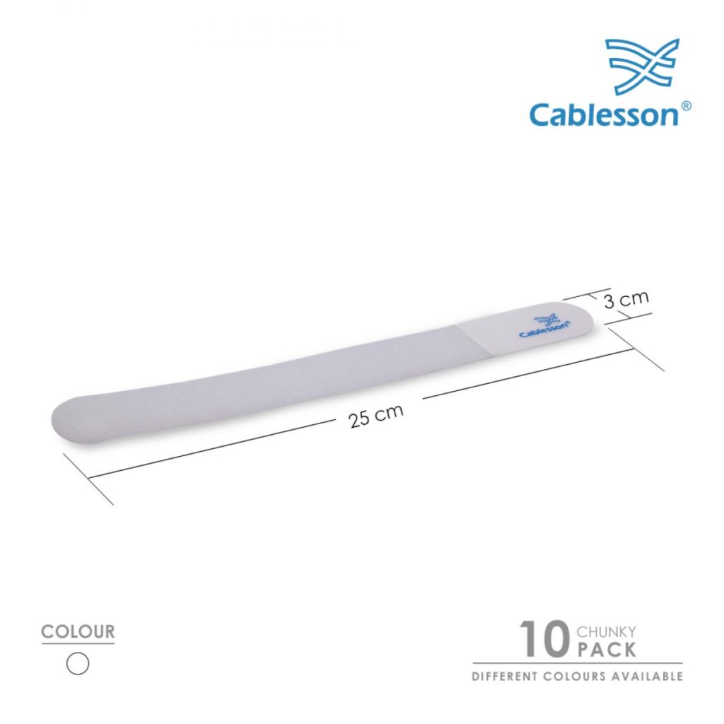 Cablesson Kabelbinder (10er-Pack) – Chunky-Pack (Weiß)