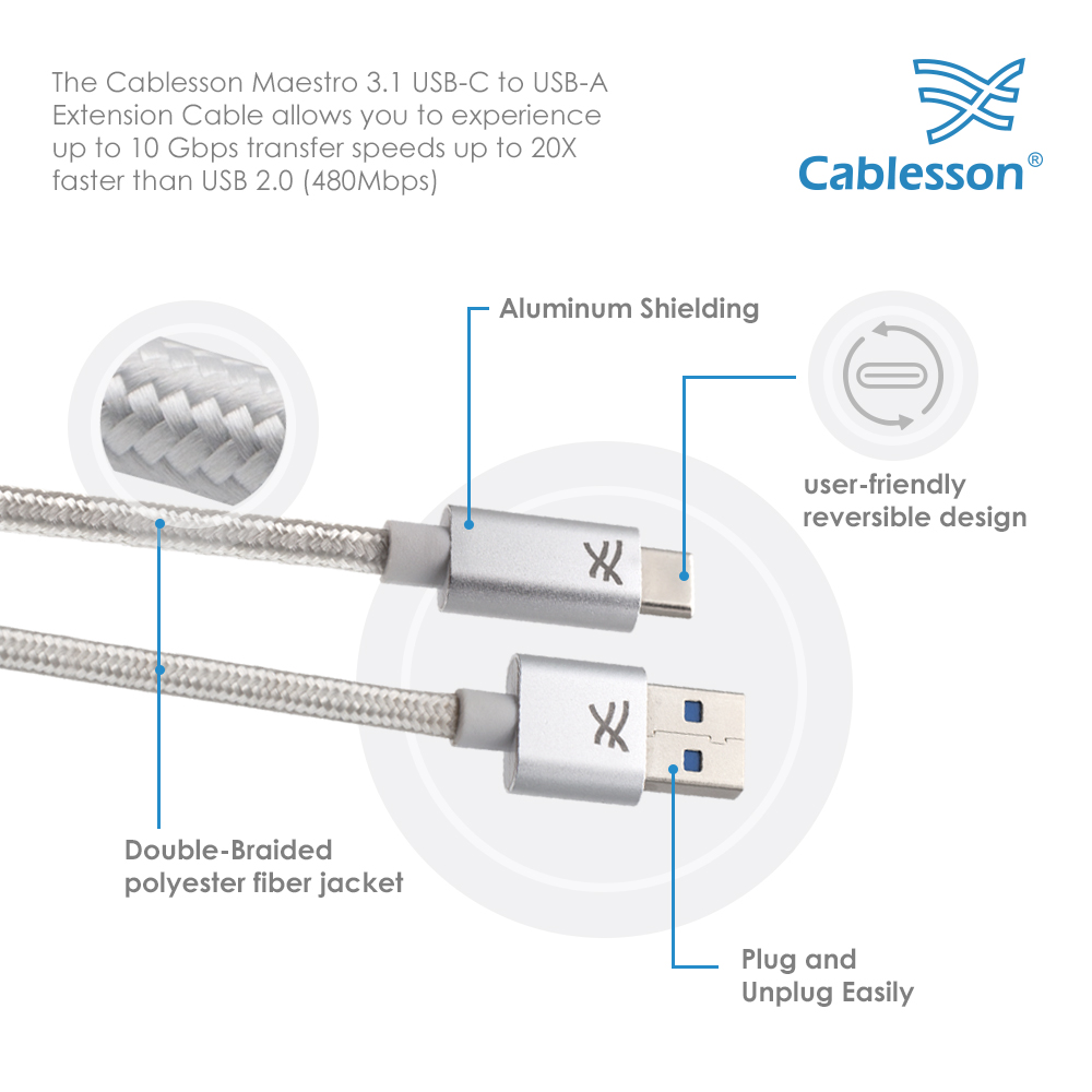 Cablesson Maestro USB C auf USB A (3.0) 1 Meter – Bild 4