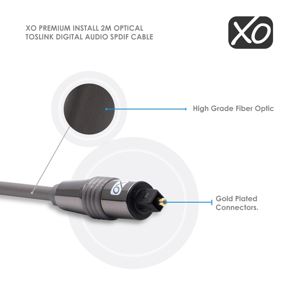 XO Digital Optical Kabel 2 m / 2 Meter Premium Install Series – Bild 4