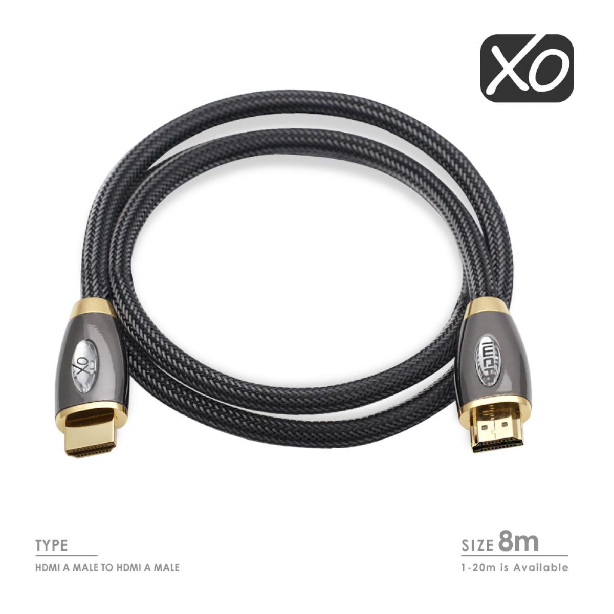 XO PRO 8 m / 8 Meter HDMI-Goldkabel mit Ethernet – Bild 2