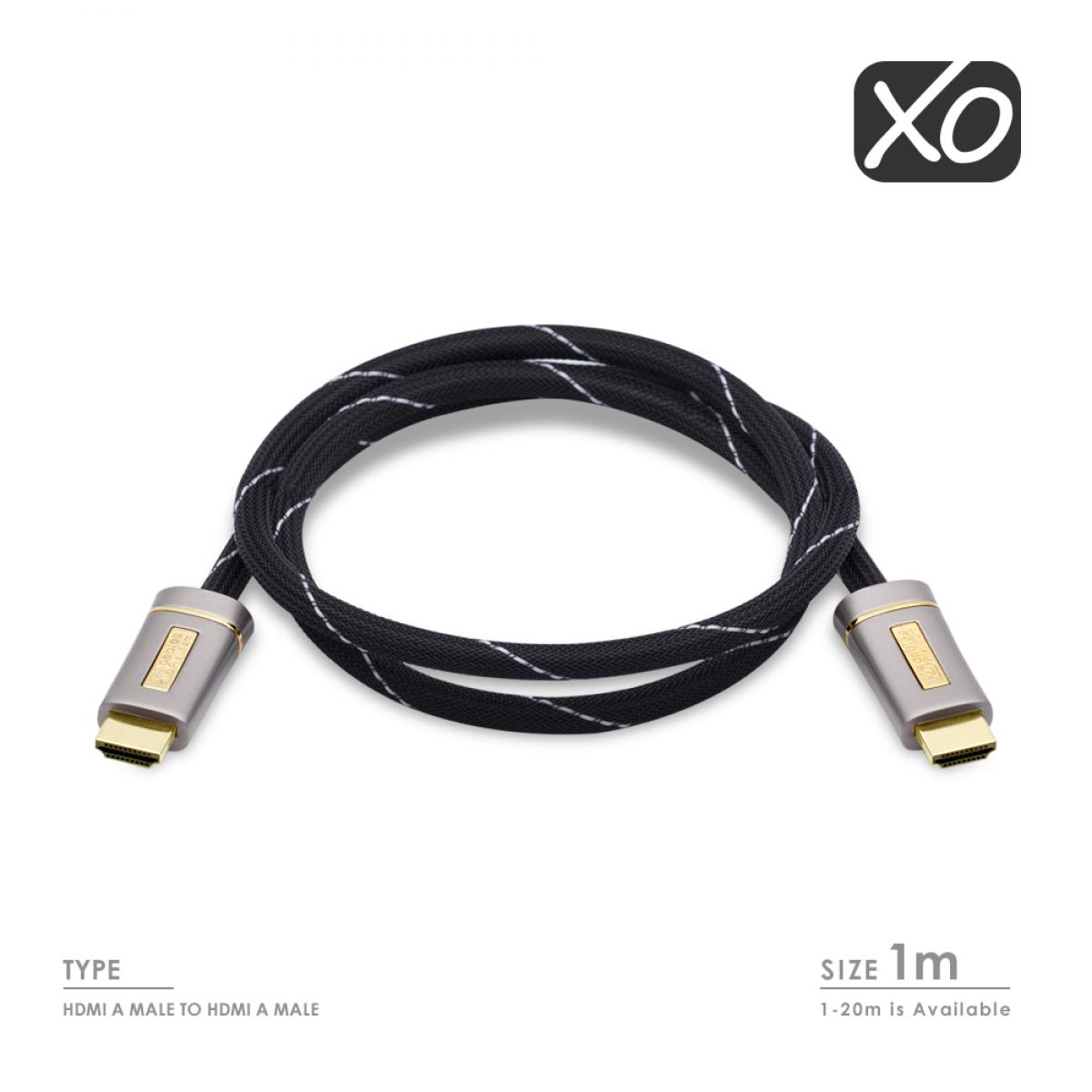 XO Platinum 1m High Speed HDMI Kabel (HDMI Typ A, HDMI 2.1/2.0b/2.0a/2.0/1.4) – 4K, 3D, UHD, ARC, Full HD, Ultra HD, 2160p, HDR – für PS4, – Bild 2