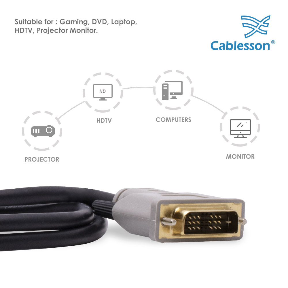 Cablesson DVI-Stecker auf DVI-Stecker 2 Meter – Bild 3