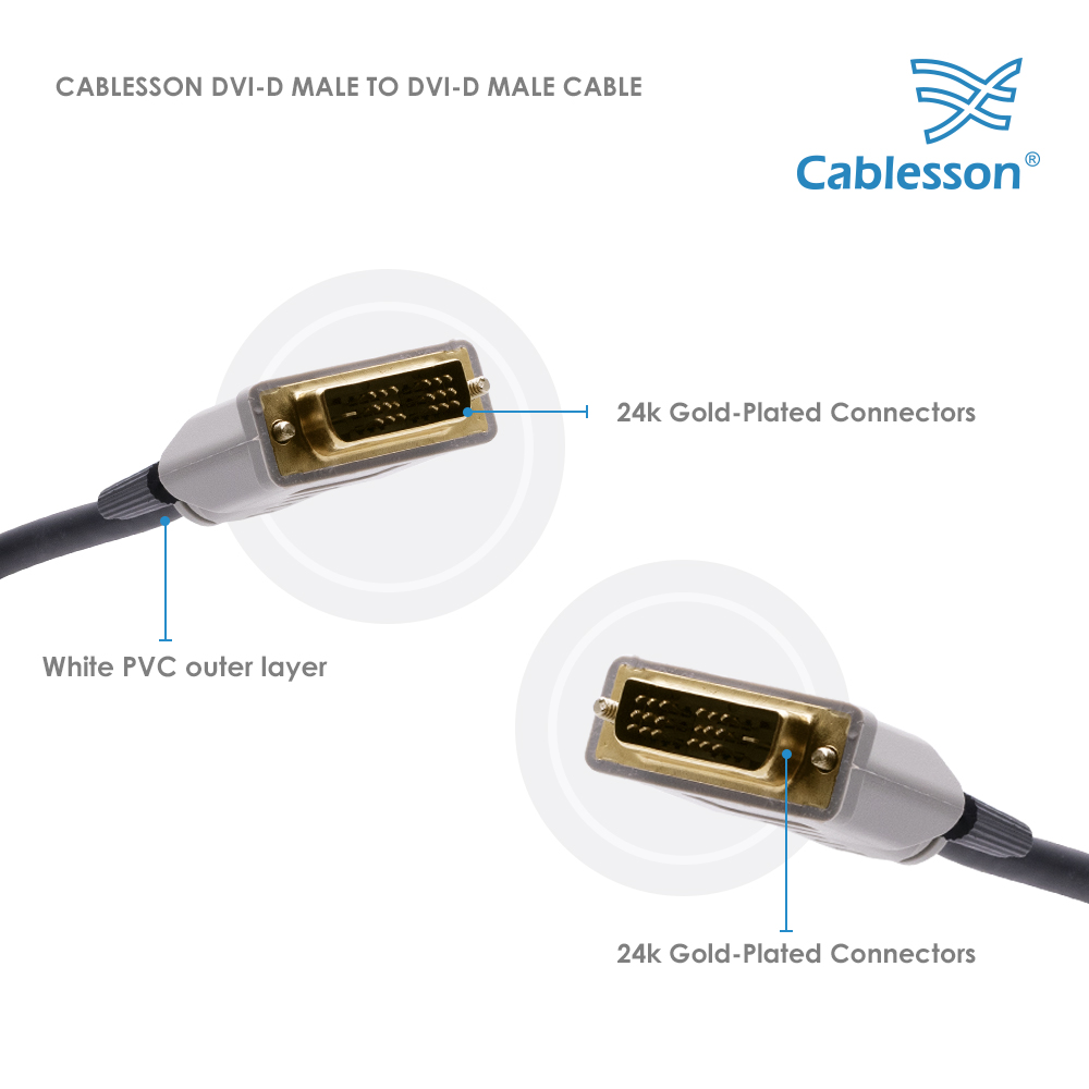 Cablesson DVI-Stecker auf DVI-Stecker 2 Meter – Bild 4