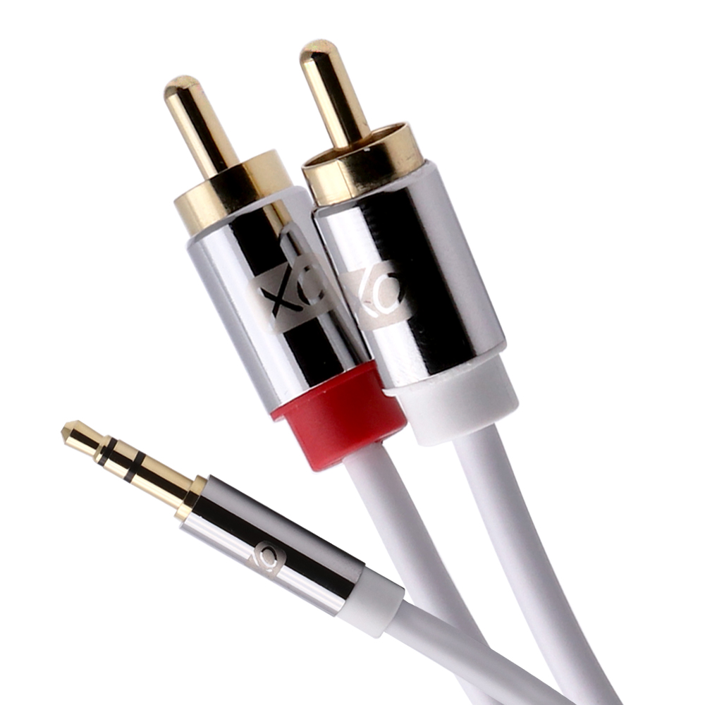 XO – 3,5-mm-Stecker auf 2 x Cinch 1 m Weiß