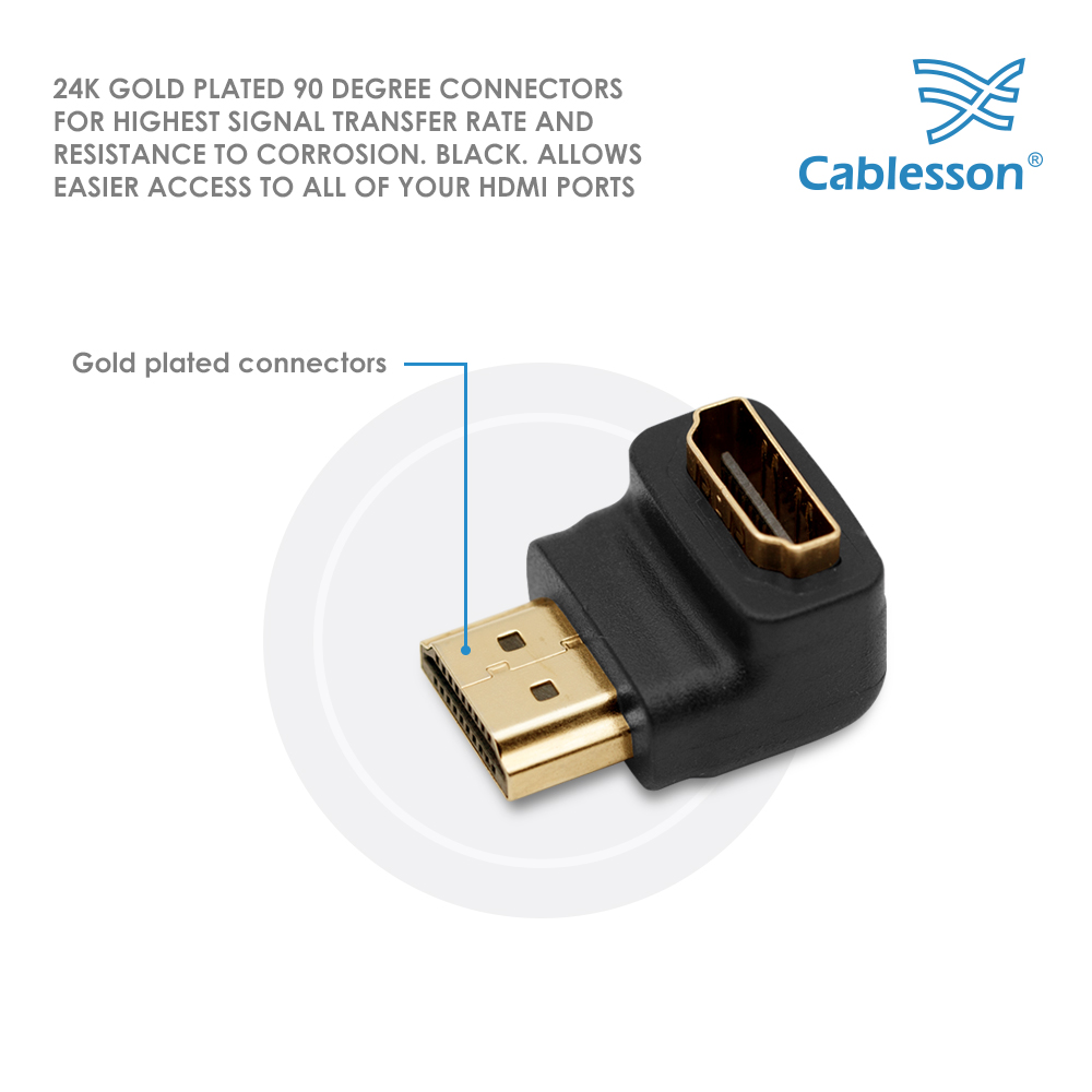 Cablesson gewinkelter HDMI-Adapter 90 Grad – Bild 4