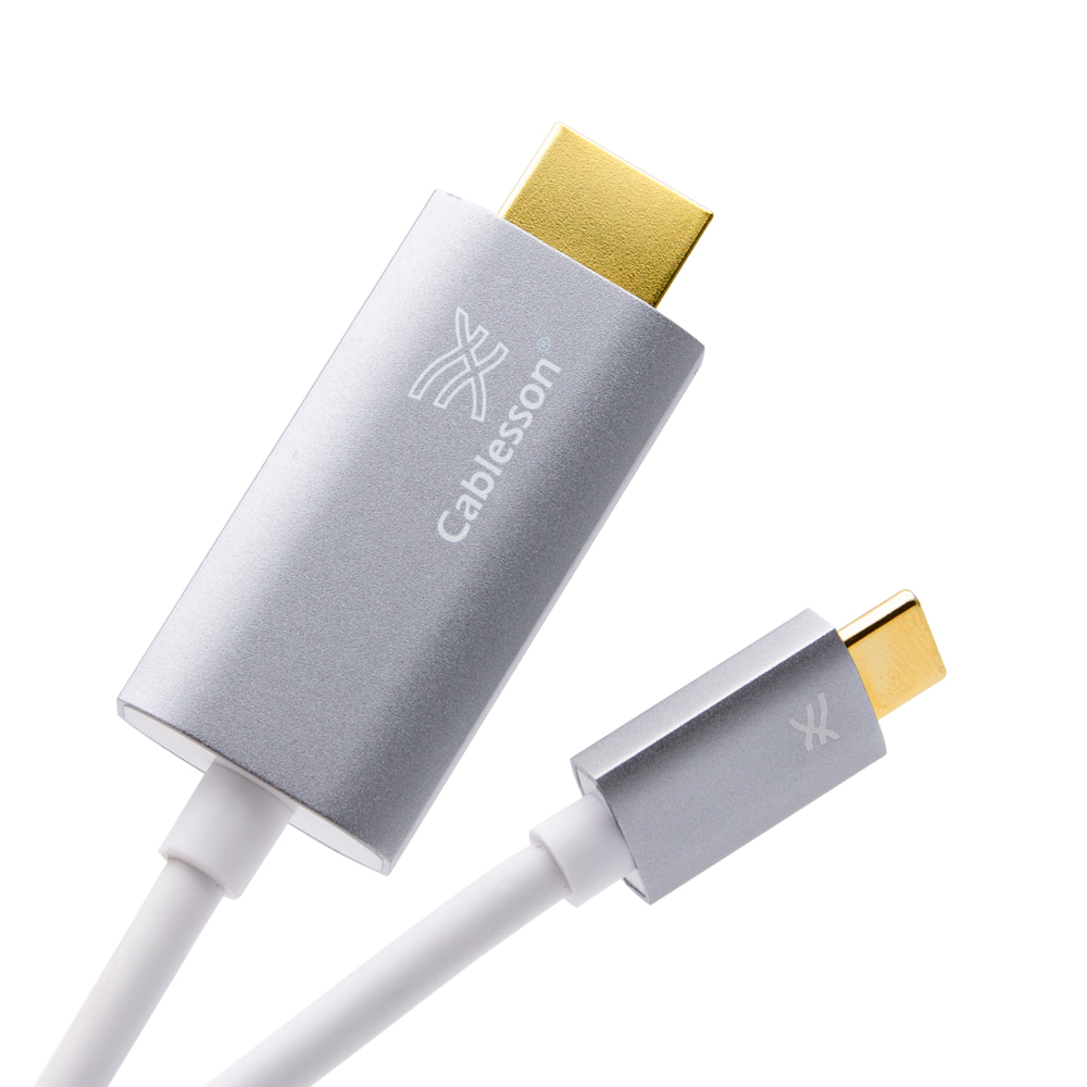 Cablesson USB-Typ-C-Stecker auf HDMI-2.0-Stecker Adapterkabel mit Aluminiumgehäuse 5 m 4K@60Hz (Space Grey)