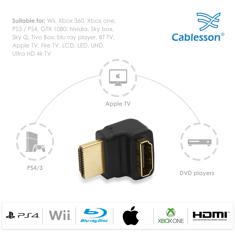5er-Pack Cablesson gewinkelter 270-HDMI-Adapter – Bild 3