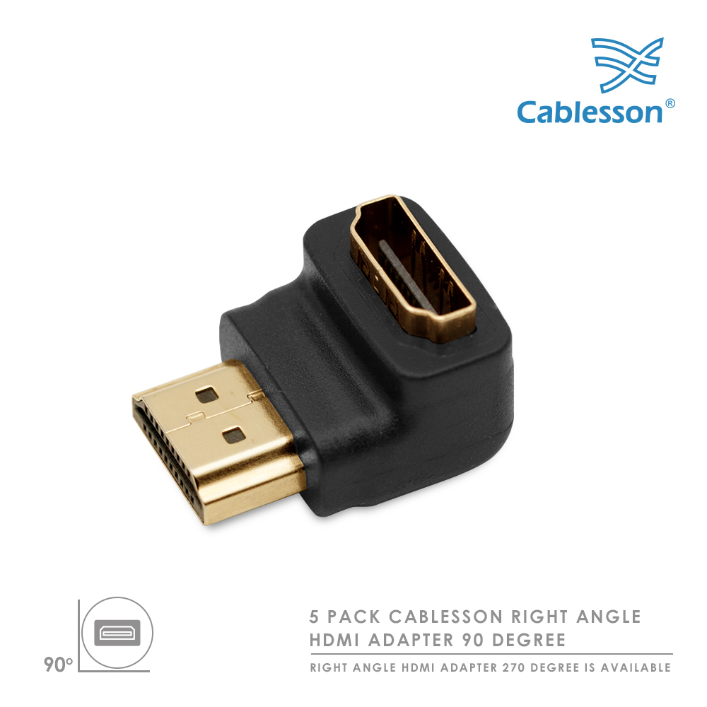 5er-Pack Cablesson gewinkelter 90-HDMI-Adapter – Bild 2