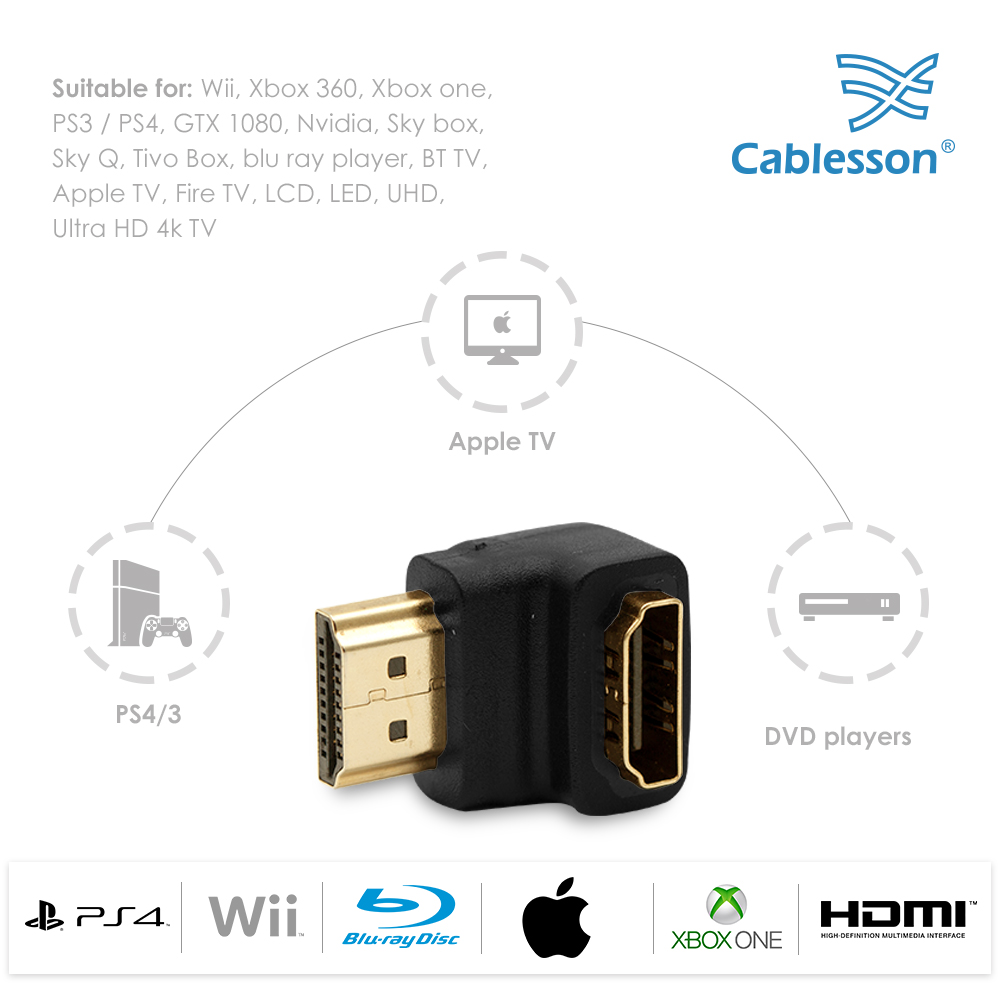 5er-Pack Cablesson gewinkelter 90-HDMI-Adapter – Bild 3