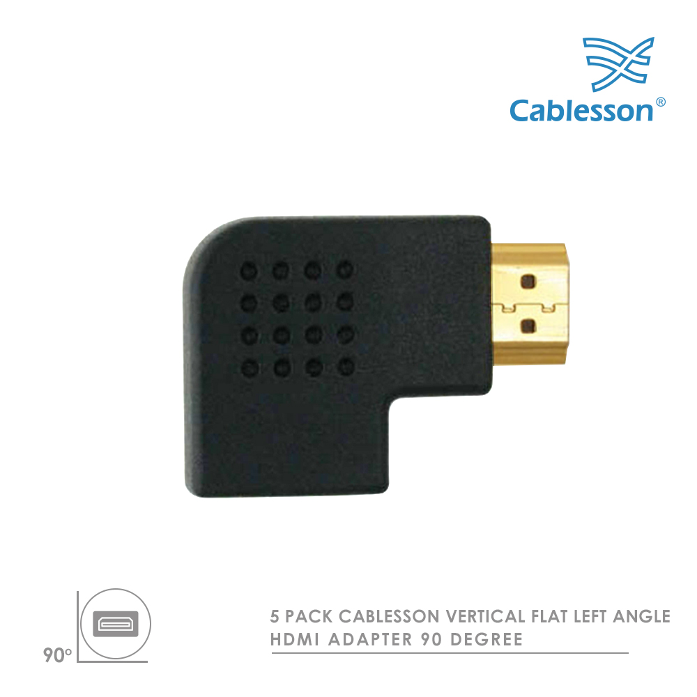 5er-Pack Cablesson Vertical Flat Left 90-Grad-HDMI-Adapter – Bild 2