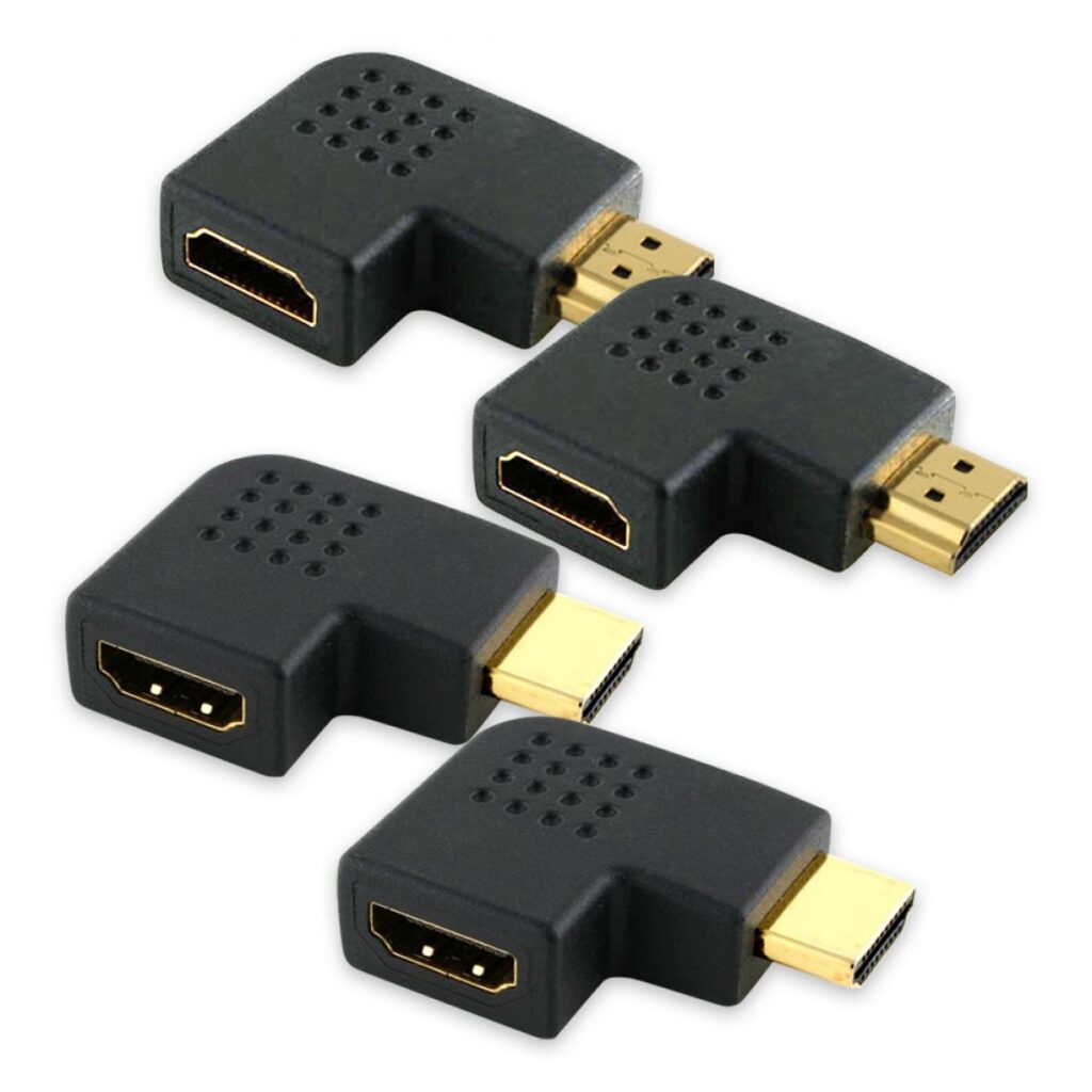 4er-Pack Cablesson Vertical Flat Left 2 x 90 & 2 x 270-Grad-HDMI-Adapter