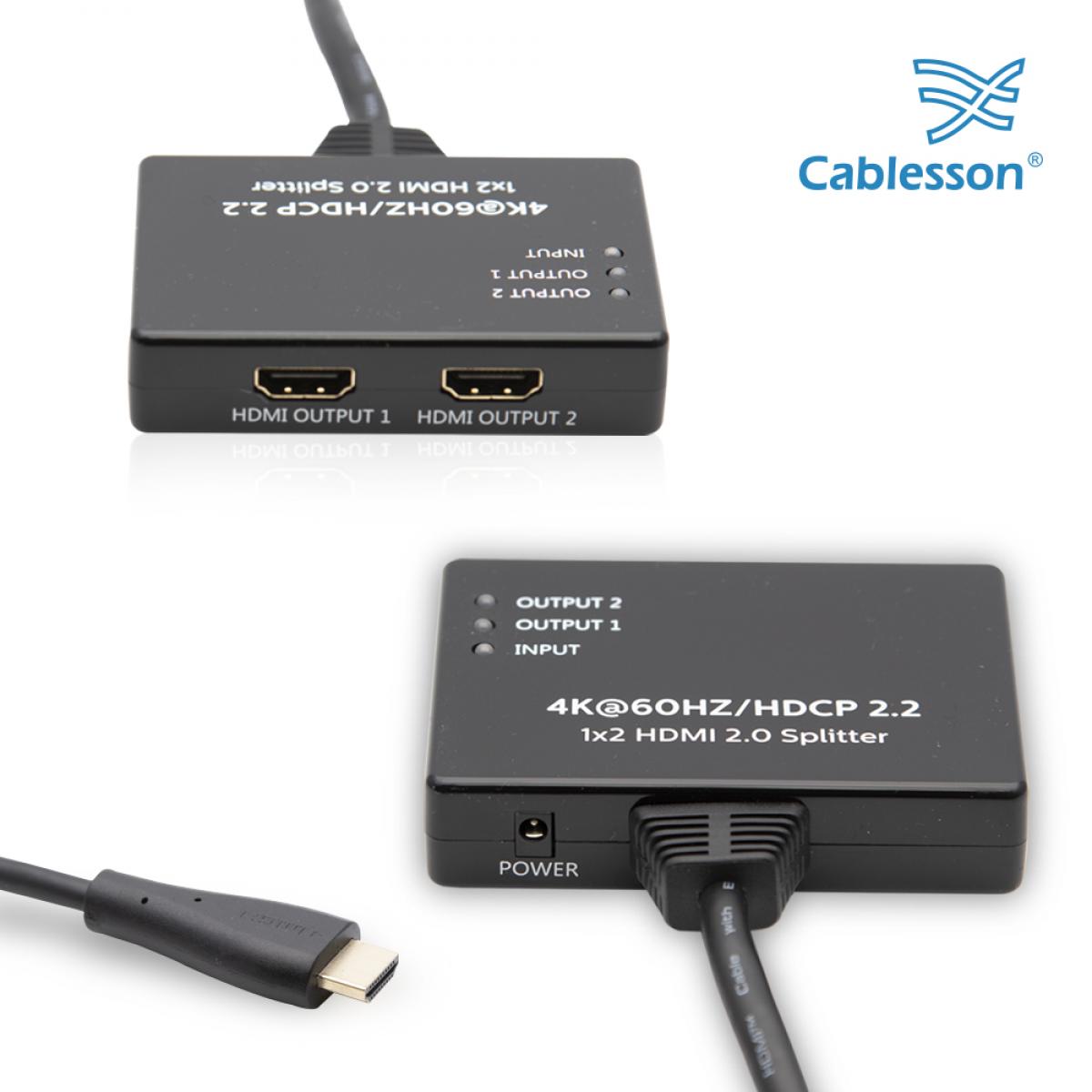 Cablesson – 1×2 HDMI 2.0 Splitter HDCP 2.2 (PIGTAIL) – Bild 5