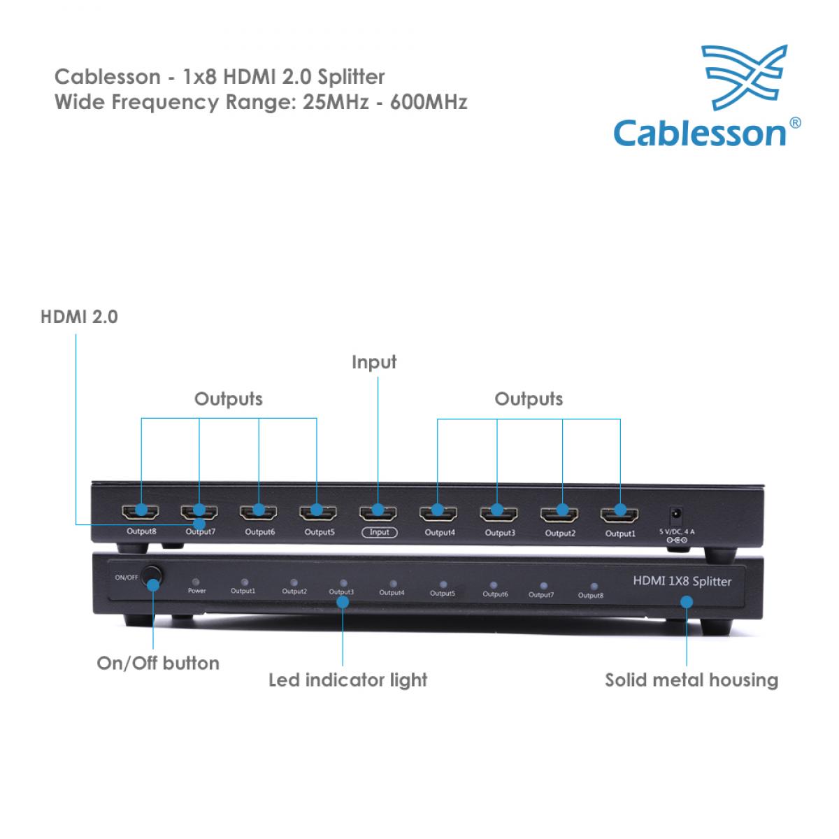 Cablesson – 4×2 HDMI 2.0 Matrix mit Audio-Extraktion HDCP 2.2 – Bild 4
