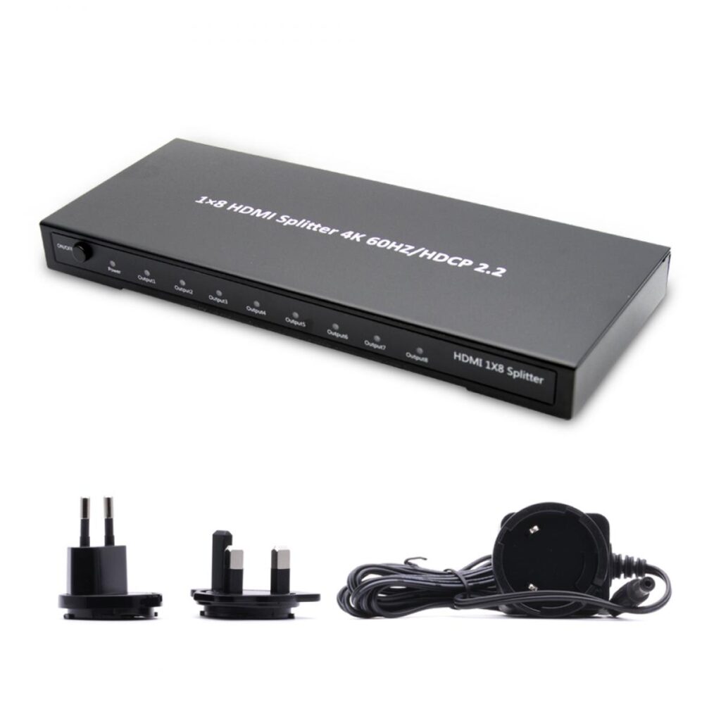 Cablesson – 1×8 HDMI 2.0 Splitter HDCP 2.2