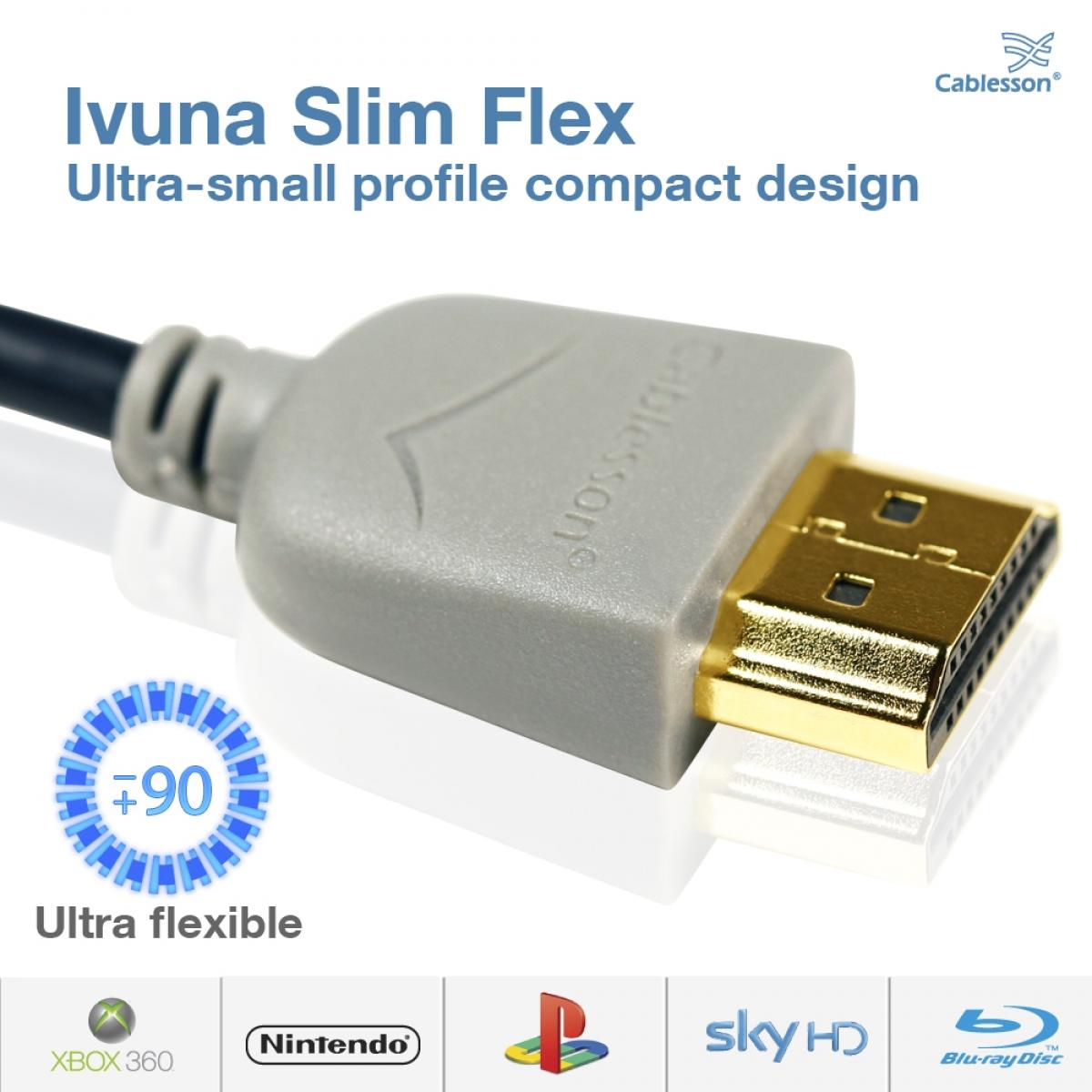 Cablesson Ivuna Slim Flex 2m High Speed HDMI Kabel (HDMI Typ A, HDMI 2.1/2.0b/2.0a/2.0/1.4) – 4K, 3D, UHD, ARC, Full HD, Ultra HD, 2160p, HD – Bild 5