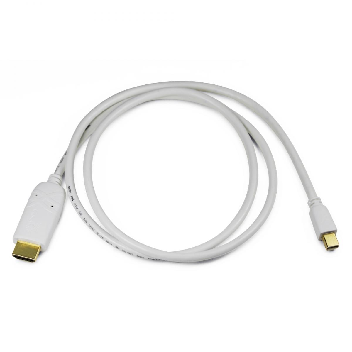 Cablesson Weißer Mini-DisplayPort-auf-HDMI-Konverter-Videokabel mit vergoldeten Steckern (Stecker auf Buchse) – 2er-Pack – Bild 2