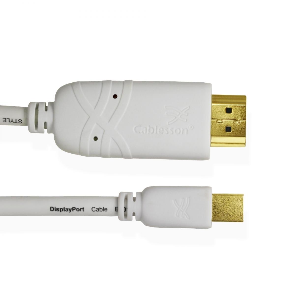 Cablesson Weißer Mini-DisplayPort-auf-HDMI-Konverter-Videokabel mit vergoldeten Steckern (Stecker auf Buchse) – 2er-Pack – Bild 6