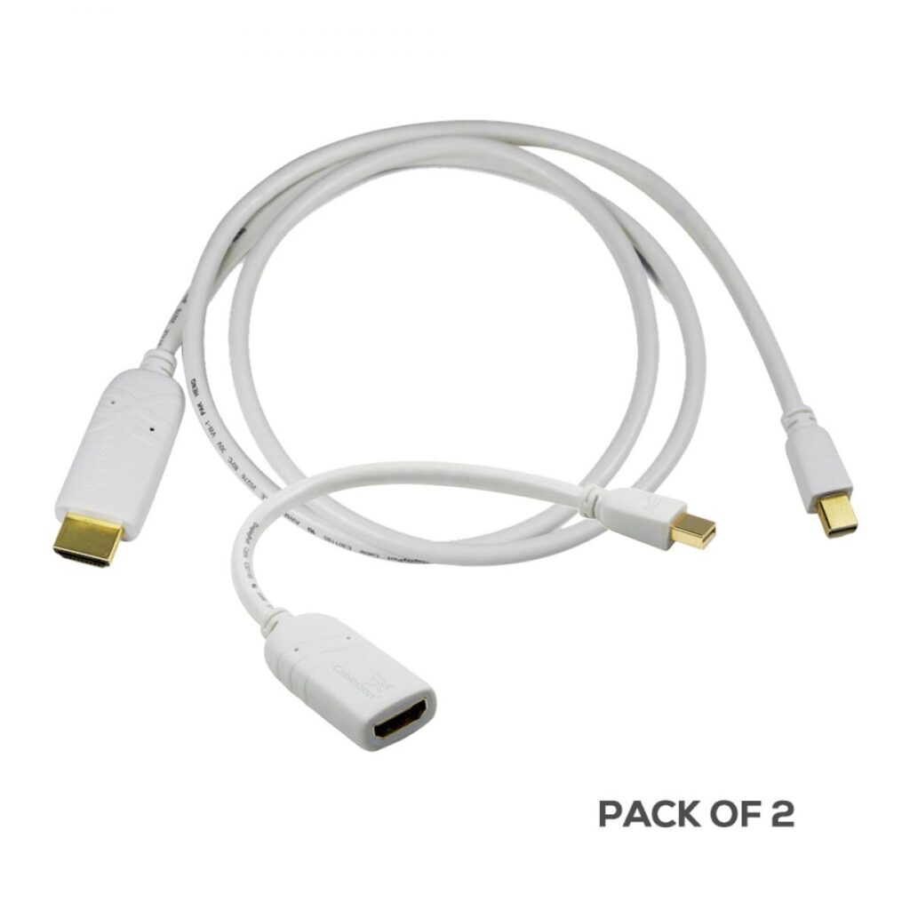 Cablesson Mini-DisplayPort-Stecker auf HDMI-Adapter mit Mini-DisplayPort-Stecker auf HDMI-Stecker Kabel 2 Meter ( Bundle )