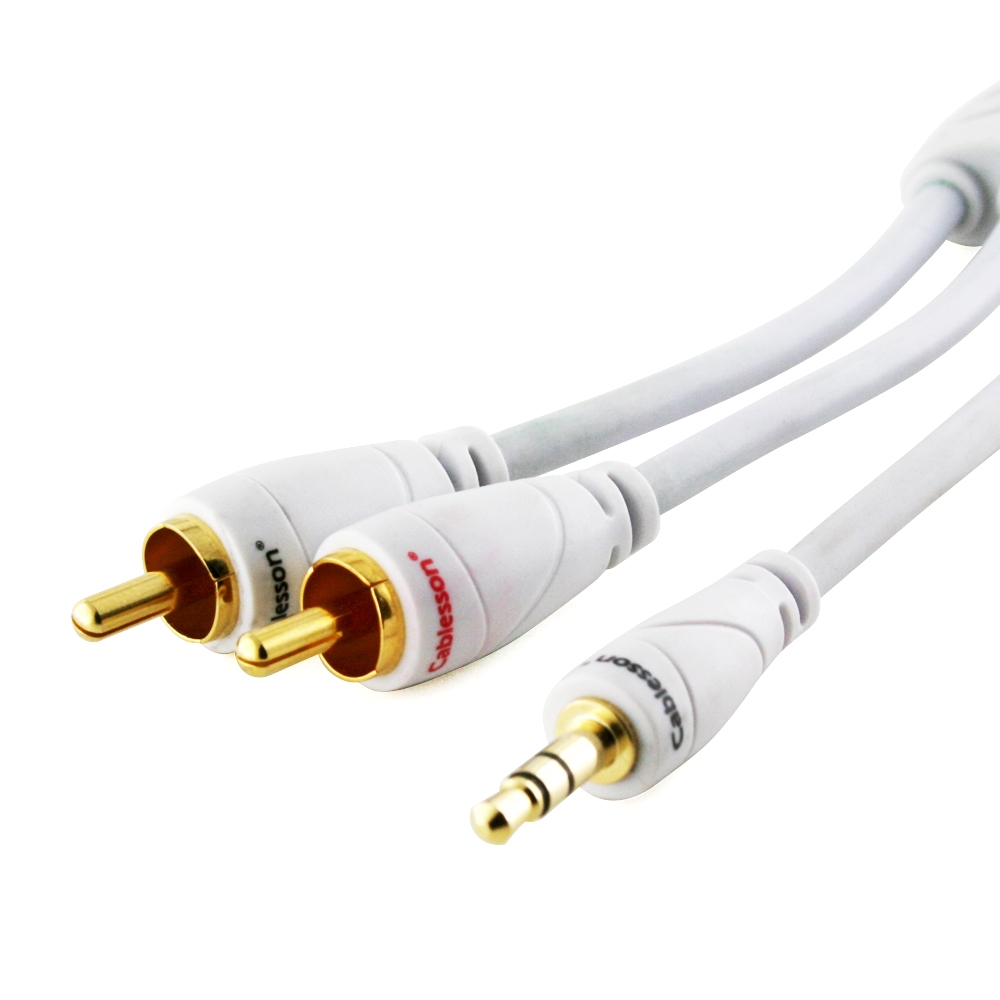 Ivuna RCA-Stecker auf Stecker 3,5-mm-Klinkenkabel 2,0 Meter – Weiß