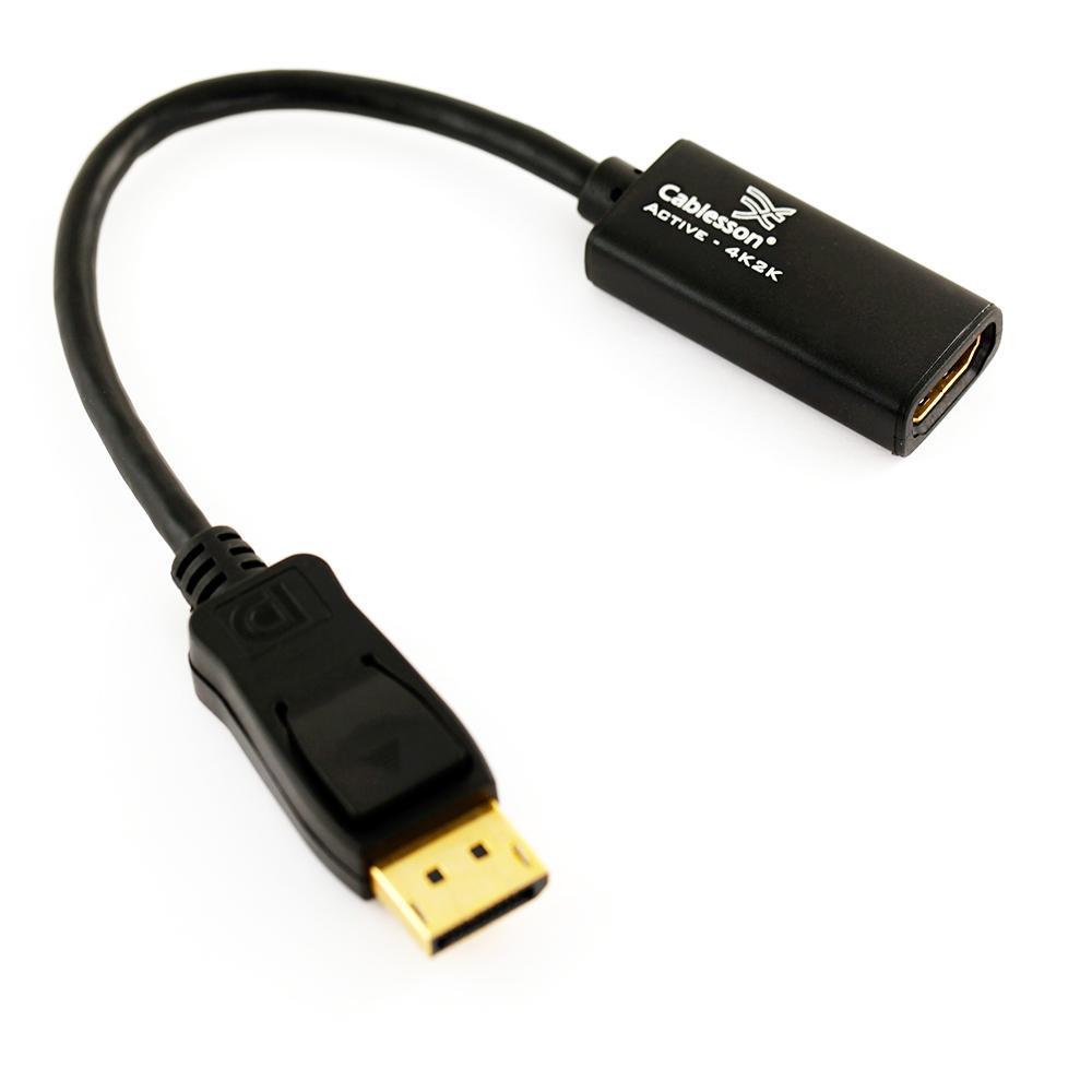 Cablesson – DisplayPort-auf-HDMI-Buchse Adapter – Aktiv – Schwarz